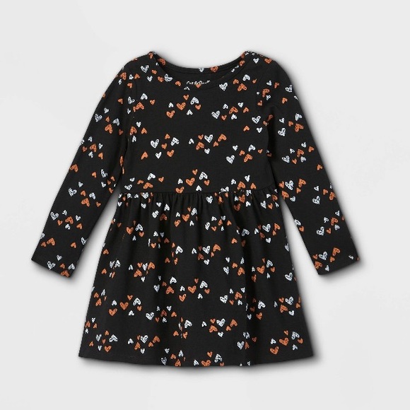 Cat & Jack Other - Cat & Jack Black Hearts Long-sleeve Toddler girl dress